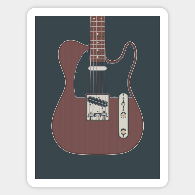 Rosewood Telly Guitar Sticker by milhad